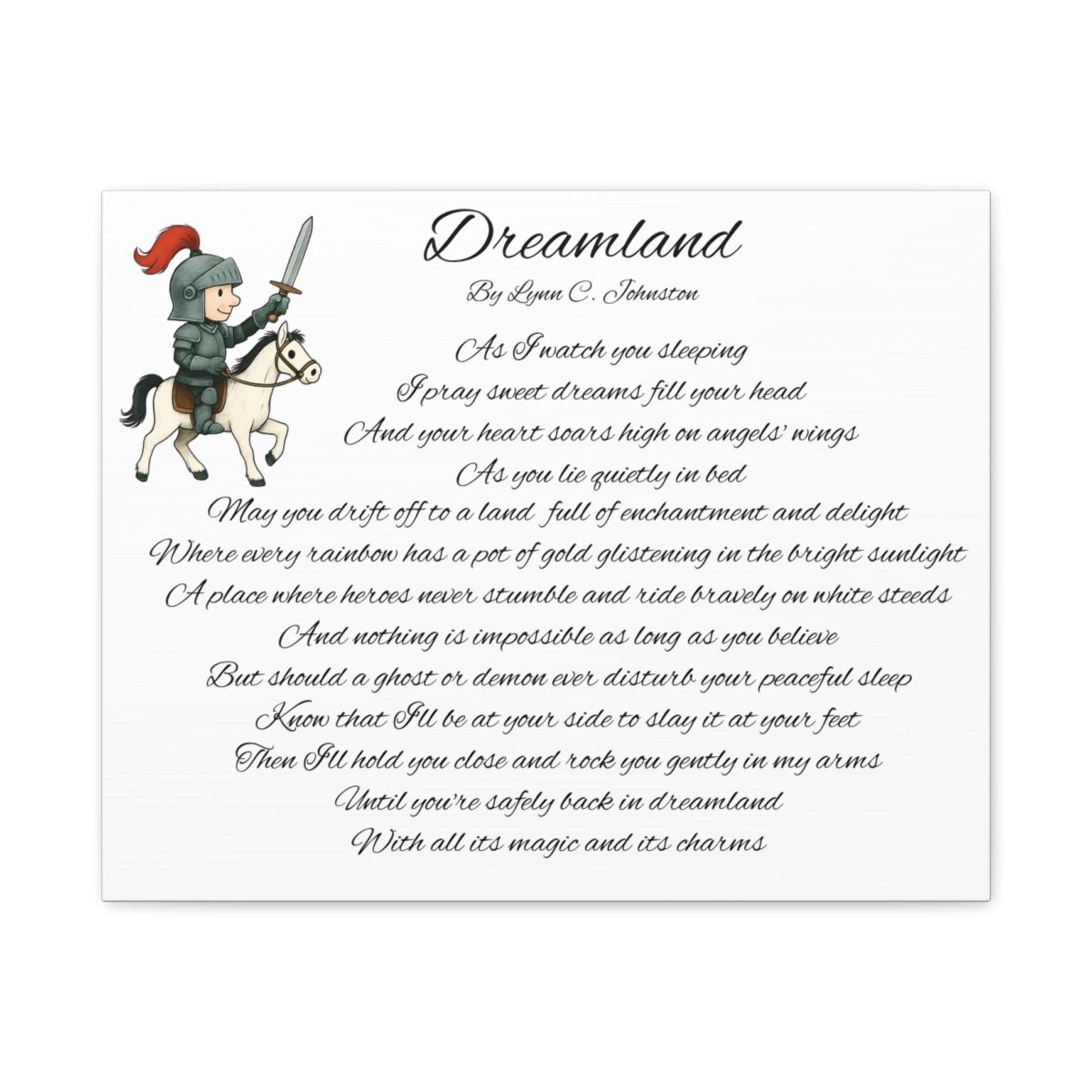 dreamland poem canvas wall art