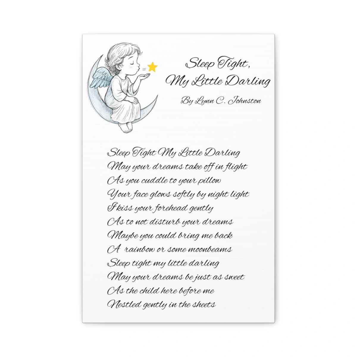 sleep tight poem canvas wall art